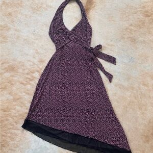 Vintage Black and Pink Halter Dress